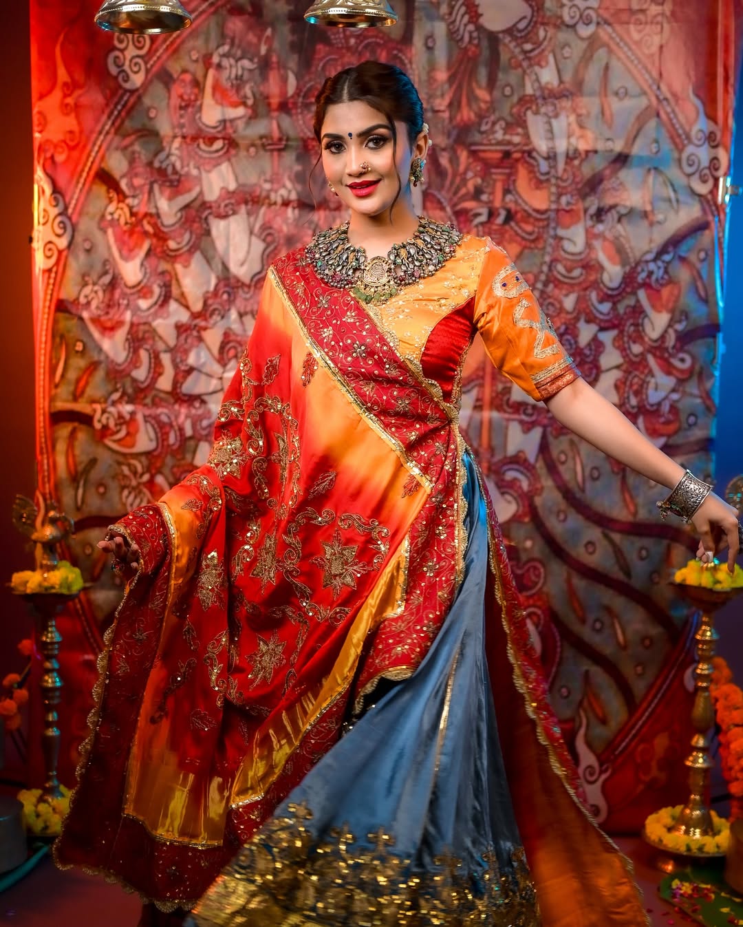 Royal Maroon Velvet Bridal Choli Set